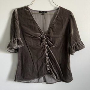 Madewell Grey Velvet Daylight Top
